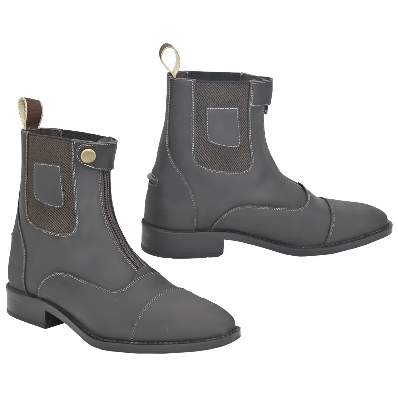 Front Zip Jodhpur Boot With Buff Calf Crazy Horse — 1126-FZ-C