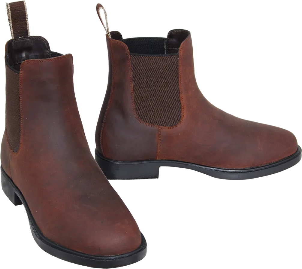 Jodhpur ankle rider boots in crazy horse Leather — 577-JD-C