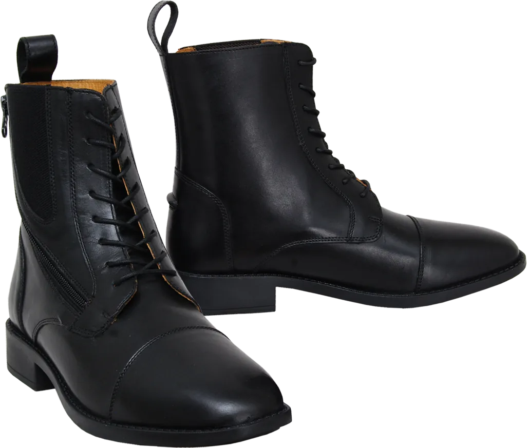 Paddock ankle riding boots in aniline leather and angular zip detail — 581-PB-C